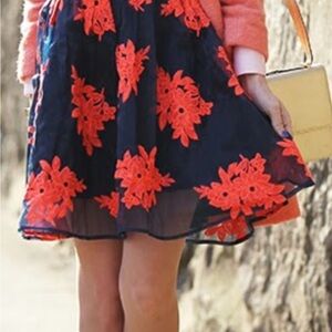 Maeve Tulle Floral Embroidered Skirt